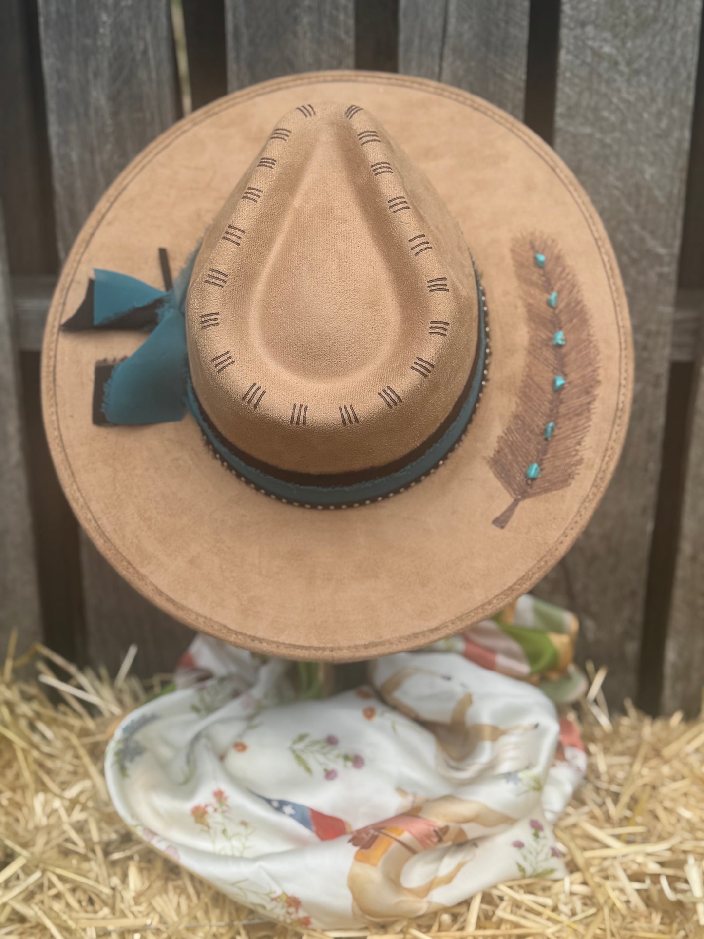 Boot Stitch Felt & Feather Suede